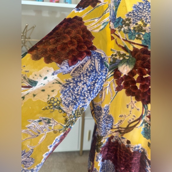Anthropologie Floreat Velvet and Chiffon Kimono - Picture 5 of 7